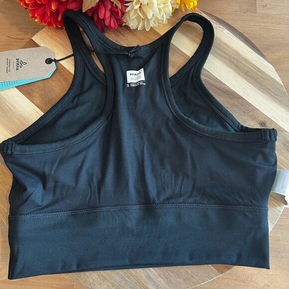 prAna Womens Becksa Bralette Knit Tank SMALL in Solid Black - Picture 6 of 7